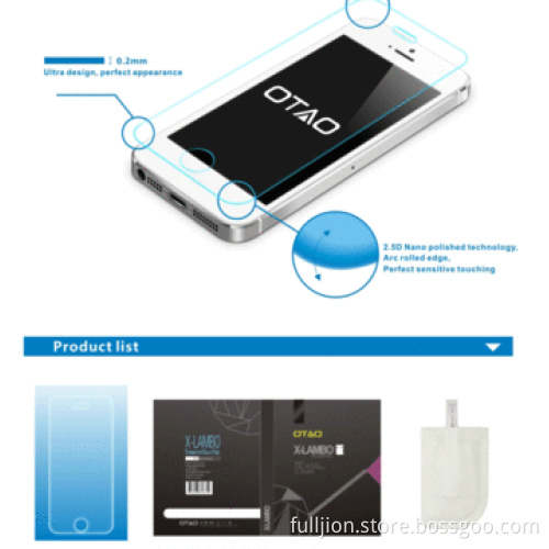 0.2mm 2.5D Tempered Glass Screen Protector for iPhone 5S
